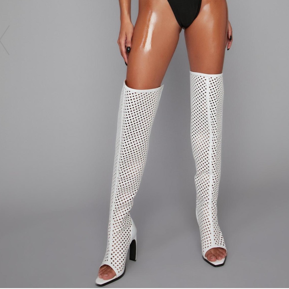Dollskill white over the knee boots